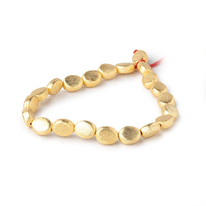 10x8mm 22kt Gold Plated Copper Brushed Flat Oval 8 inch 20 Beads
