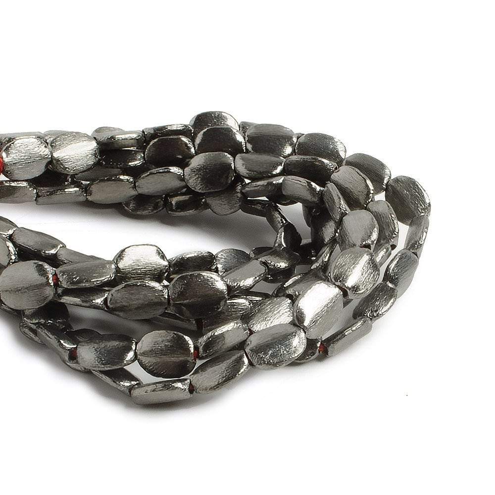 10x8mm Black Gold plated Brushed Oval Beads 8 inch 20 pieces