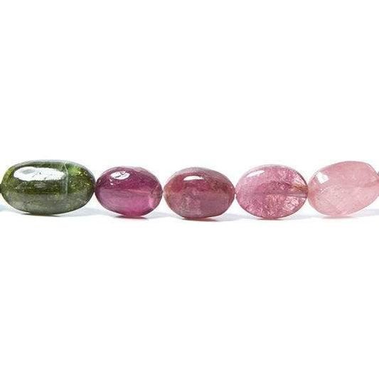 10x8mm Multi Color Tourmaline Tumbled Nugget