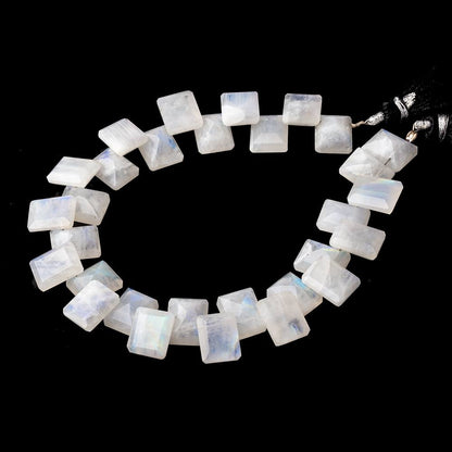 10x8mm Rainbow Moonstone Emerald Cut Rectangles 7.5 inch 30 Beads AA