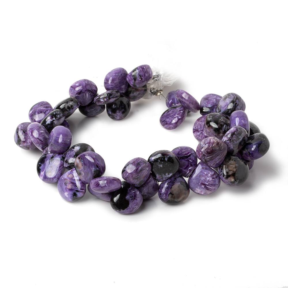 10x9-11.5x11mm Charoite plain cleft less heart beads 8 inch 46 pieces A