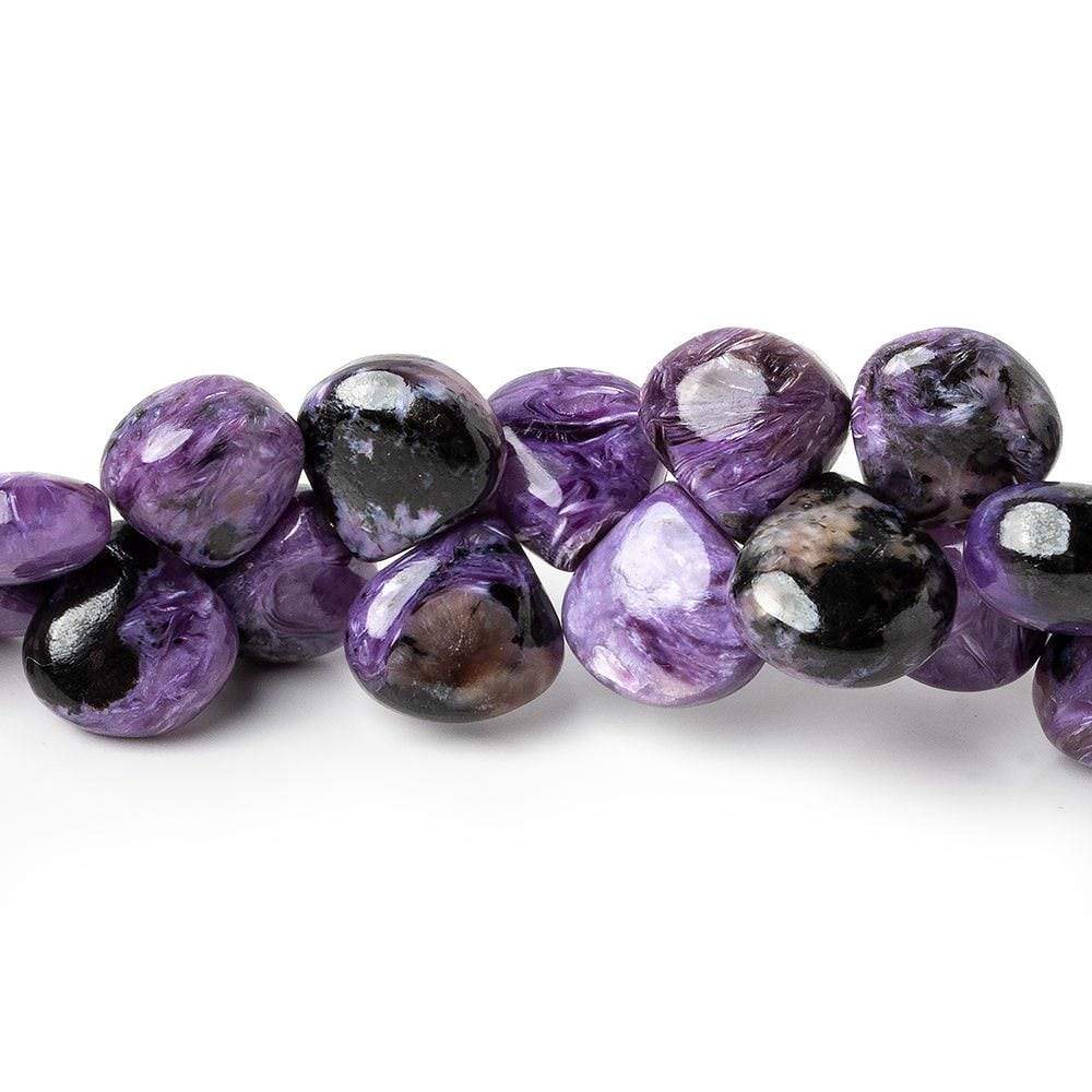 10x9-11.5x11mm Charoite plain cleft less heart beads 8 inch 46 pieces A