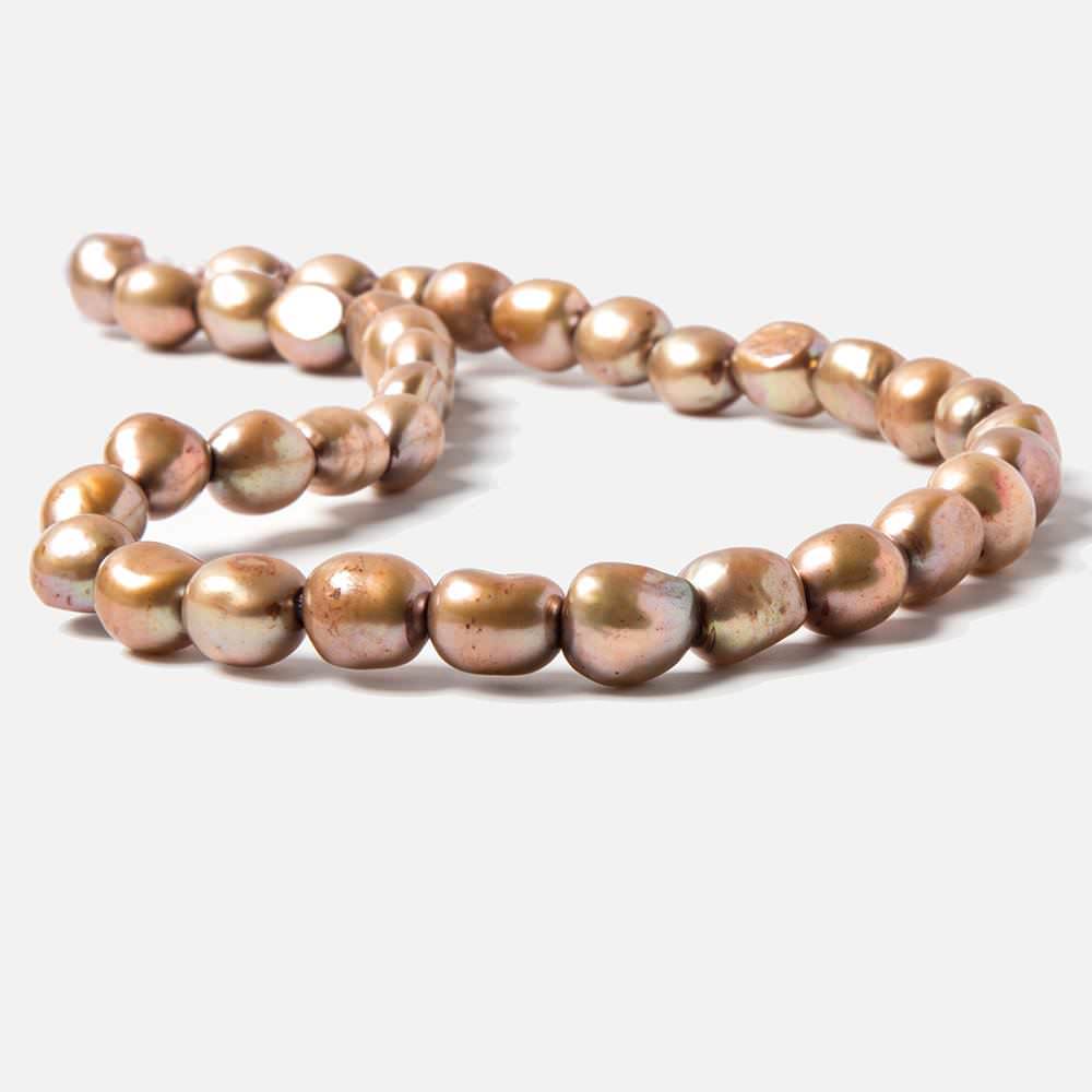 10x9-11x10mm Dark Mocha Brown Baroque 2.5mm large hole Pearls 15 in. 36 pcs