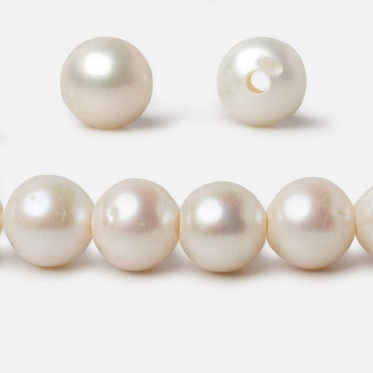 10x9-11x10mm Off White Baroque 2.5mm Drill Hole Freshwater Pearls 17 pcs
