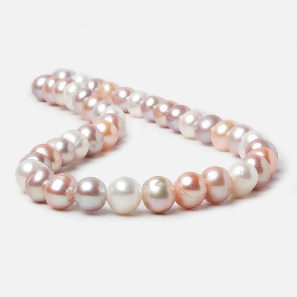 10x9-11x9mm Tri Color Off Round Freshwater Pearls 15.5 inch 42 pieces