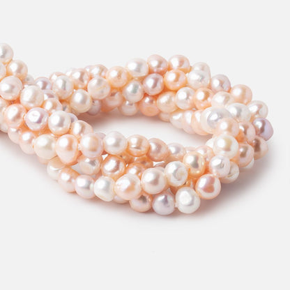 10x9-12x10mm Tri-Color Baroque 2.5mm Large Hole Pearls 15 inch 40 beads