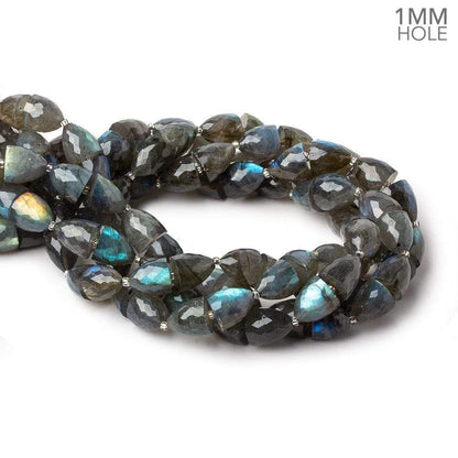 10x9-12x11mm Labradorite Faceted Cones large hole beads 32 pieces AA