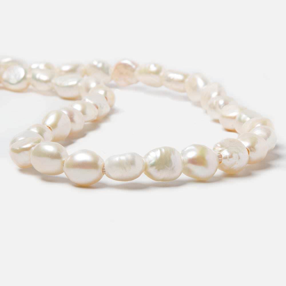 10x9-12x9mm Cream Baroque Straight Drill 2.5mm large hole Pearls 15 in 39 pcs