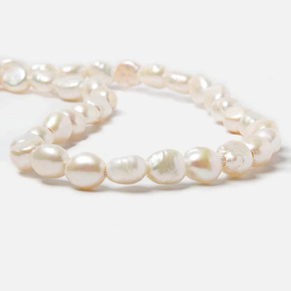 10x9-12x9mm Cream Baroque Straight Drill 2.5mm large hole Pearls 15 in 39 pcs