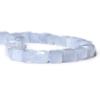 10x9-13.5x10mm Turkish Blue Chalcedony faceted cube 16 inches 37 beads