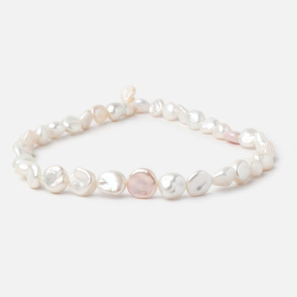 10x9-13x13mm Off White Keshi Freshwater Pearls 15.5 inch 36 beads