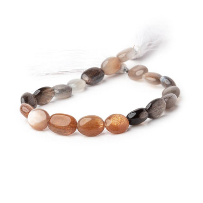10x9-13x9mm Sunstone & Moonstone Plain Oval Beads 8.5 inch 18 pieces