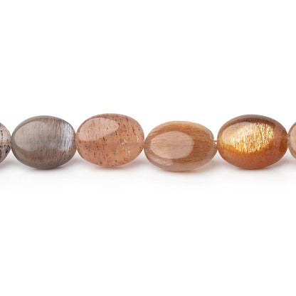 10x9-13x9mm Sunstone & Moonstone Plain Oval Beads 8.5 inch 18 pieces