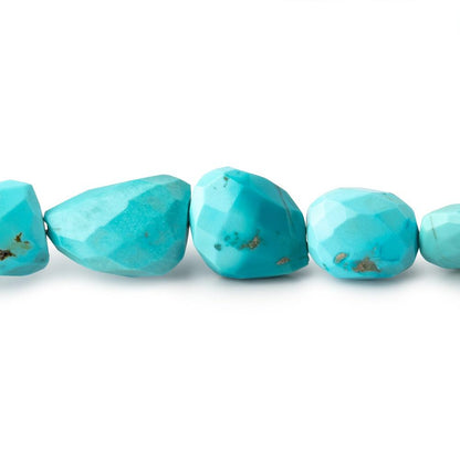 10x9-15.5x11mm Sleeping Beauty Turquoise Faceted Nuggets 16 inch 33 Beads