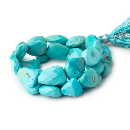 10x9-15.5x11mm Sleeping Beauty Turquoise Faceted Nuggets 16 inch 33 Beads
