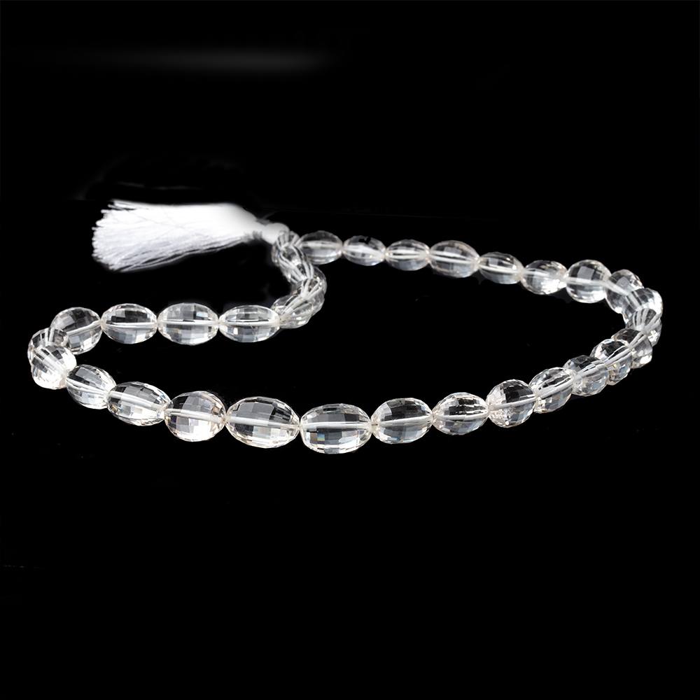 10x9-15x10mm Crystal Quartz Faceted Oval Beads 16 inch 33 pieces