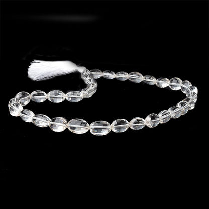 10x9-15x10mm Crystal Quartz Faceted Oval Beads 16 inch 33 pieces