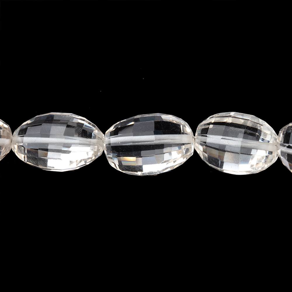 10x9-15x10mm Crystal Quartz Faceted Oval Beads 16 inch 33 pieces