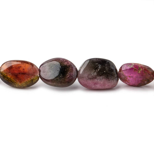 10x9-18x9mm Multi Color Tourmaline Plain Nugget Beads 16 inch 30 pieces