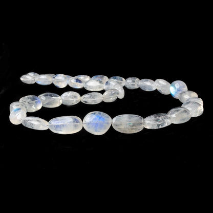 10x9-20x11mm Rainbow Moonstone plain nugget Beads 18 inch 31 pieces