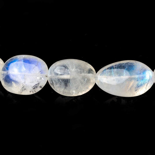 10x9-20x11mm Rainbow Moonstone plain nugget Beads 18 inch 31 pieces