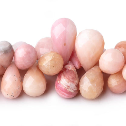 10x9-23x12mm Pink Peruvian Opal Faceted Tear Drop Beads 7.5 inch 60 pieces