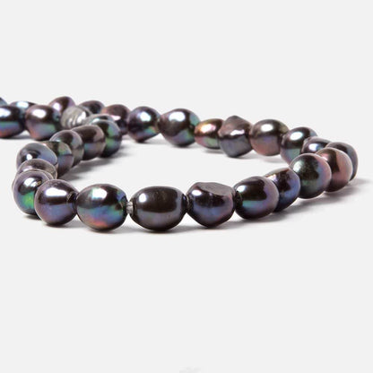 10x9.5-12x10mm Dark Peacock Baroque 2.5mm large hole Pearls 15 in. 36 pcs