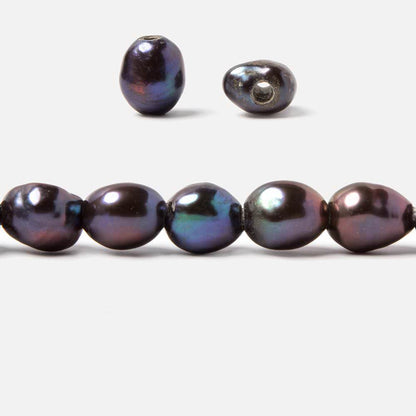 10x9.5-12x10mm Dark Peacock Baroque 2.5mm large hole Pearls 15 in. 36 pcs