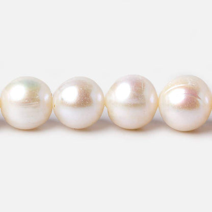 10x9.5mm Cream Off Round Freshwater Pearls 16 inch 46 pieces AA