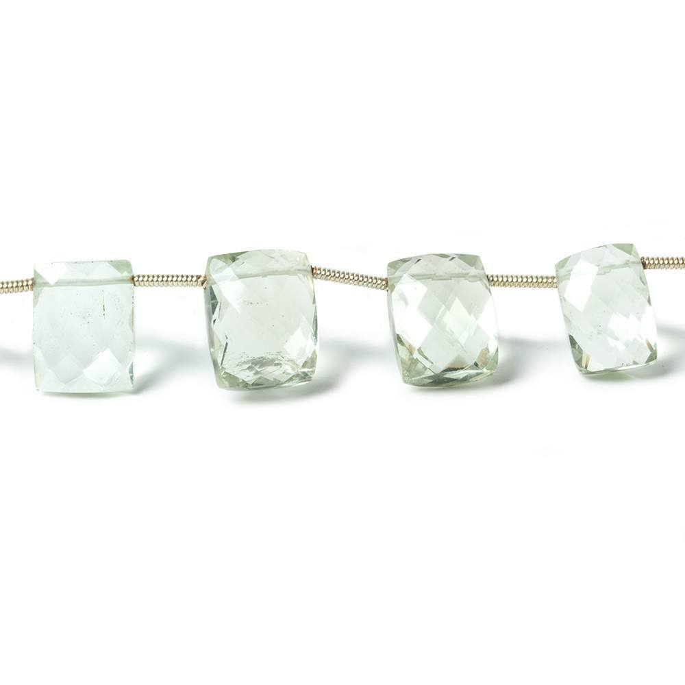 10x9mm-18x13mm Prasiolite Beads Top Drilled Faceted Rectangular Beads 12 pieces