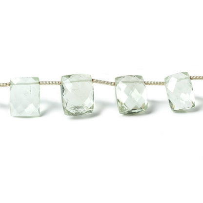 10x9mm-18x13mm Prasiolite Beads Top Drilled Faceted Rectangular Beads 12 pieces