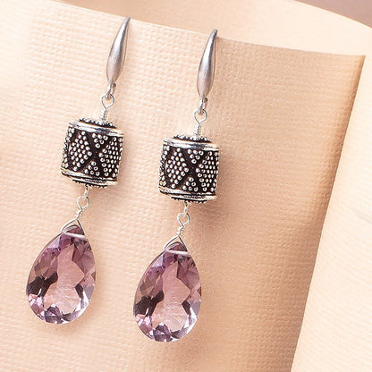 10x9mm Miligrain Diamond Design Tube Beads 7.5 inch 18 pieces