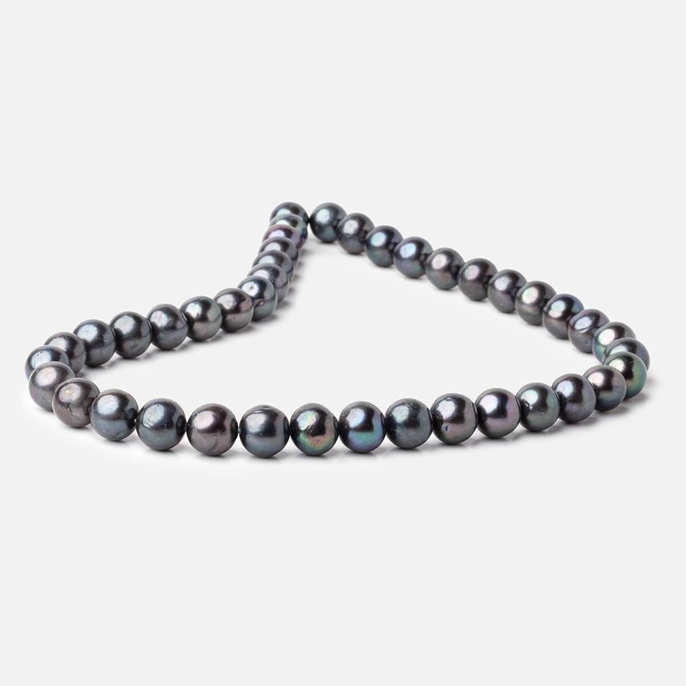 10x9mm Peacock Off Round Freshwater Pearls 15.5 inch 41 pieces