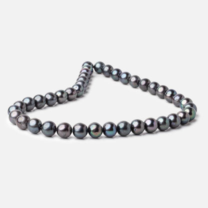 10x9mm Peacock Off Round Freshwater Pearls 15.5 inch 41 pieces