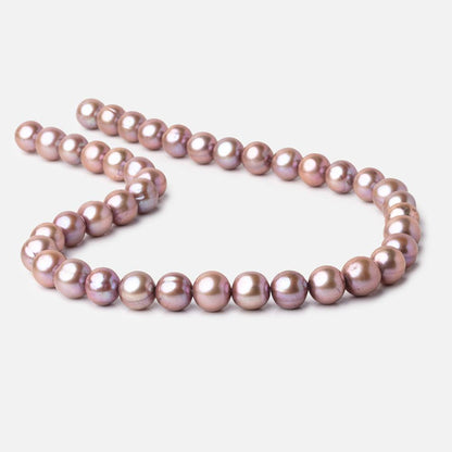 10x9mm Petal Pink Off Round Freshwater Pearl Beads 15 inch 42 pieces