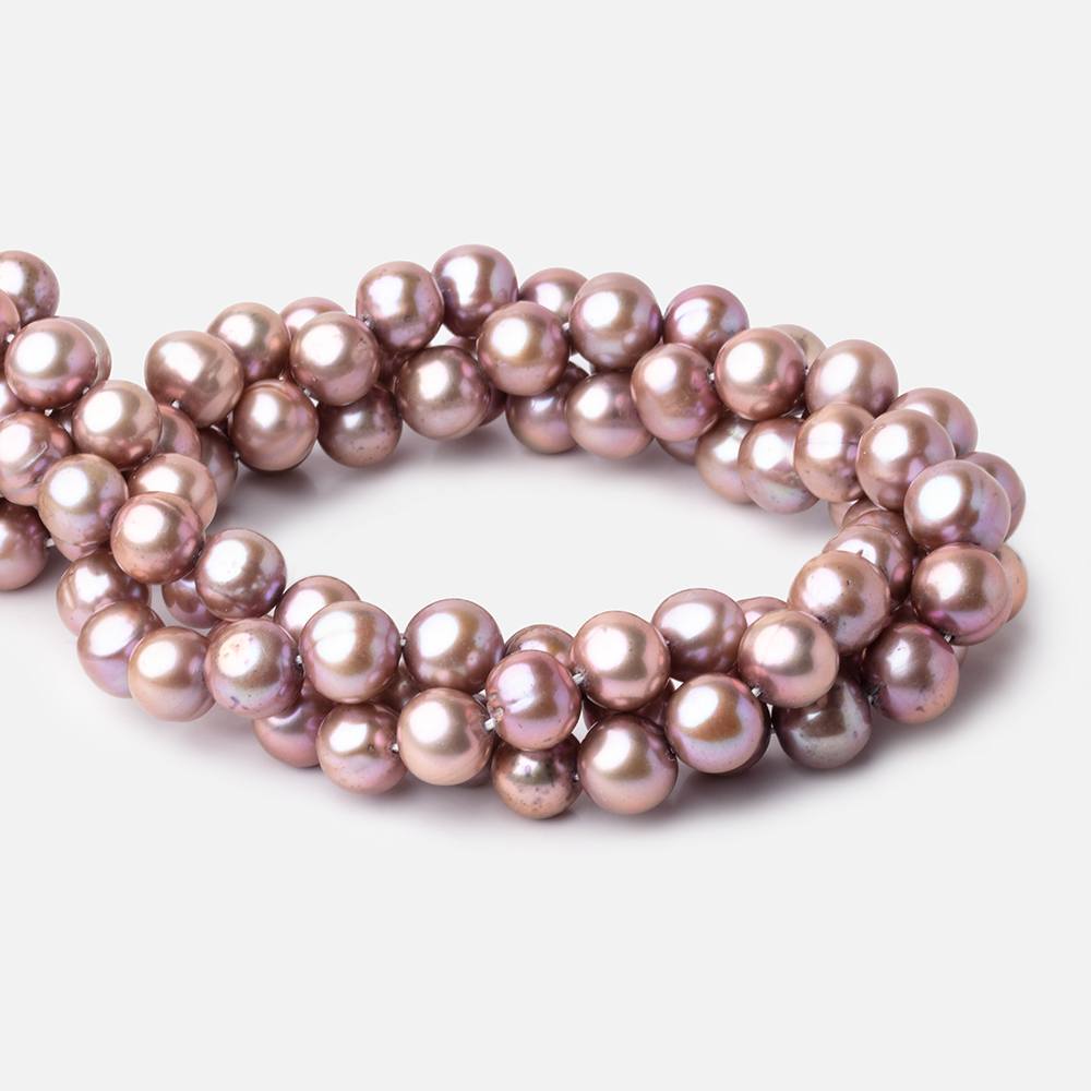 10x9mm Petal Pink Off Round Freshwater Pearl Beads 15 inch 42 pieces