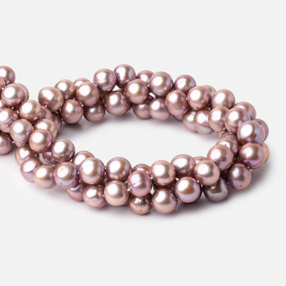 10x9mm Petal Pink Off Round Freshwater Pearl Beads 15 inch 42 pieces