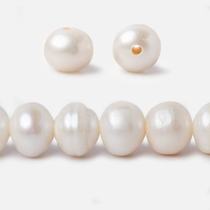11-11.5mm Off White Ringed Baroque Large Hole pearls 8 inch 20 pieces