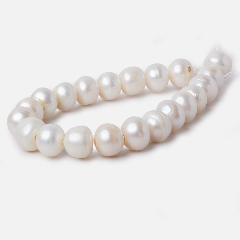 11-11.5mm Off White Ringed Baroque Large Hole pearls 8 inch 20 pieces