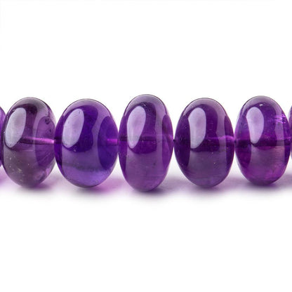 7-9mm Amethyst Plain Rondelle Beads 16 inch 88 pieces AA