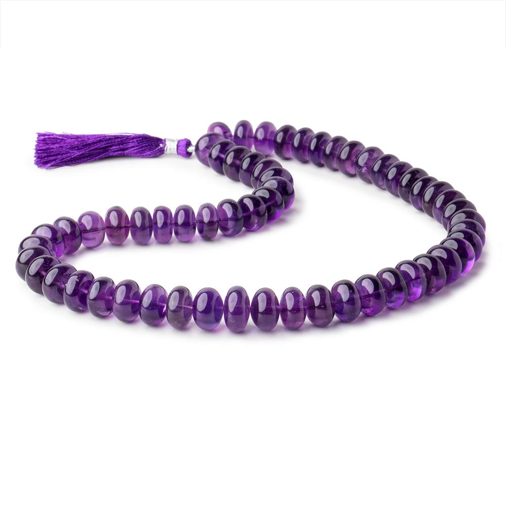 7-9mm Amethyst Plain Rondelle Beads 16 inch 88 pieces AA