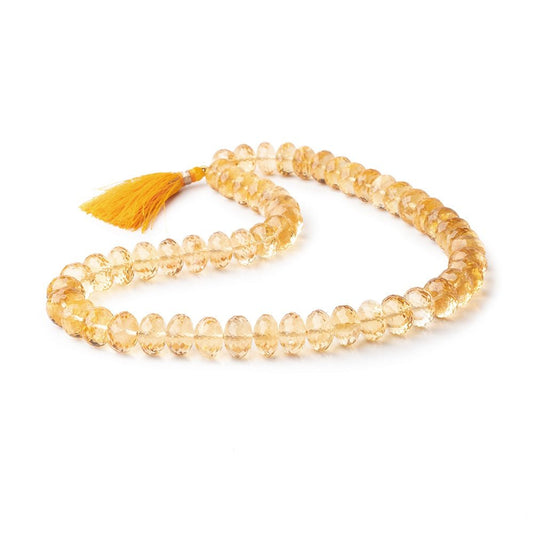 9-11mm Citrine Faceted Rondelle Beads 16 inch 58 pieces AAA