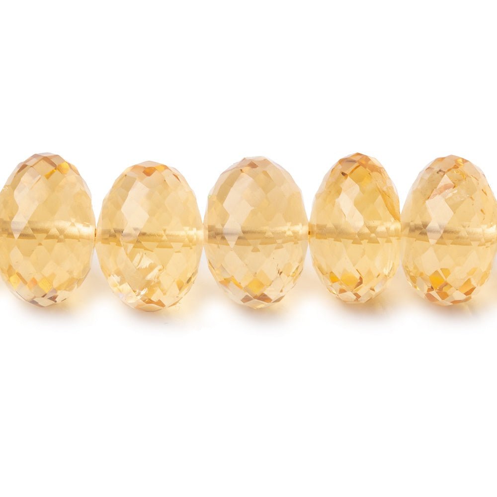 9-11mm Citrine Faceted Rondelle Beads 16 inch 58 pieces AAA