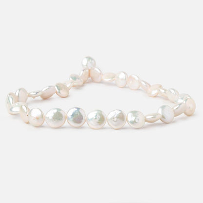 11-12mm Creamy White Coin Freshwater Pearls 15.5 inch 33 Beads AAA