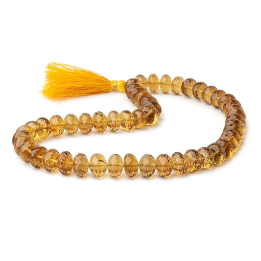 11-12mm Whiskey Quartz Faceted Rondelle Beads 16 inch 51 pieces AAA
