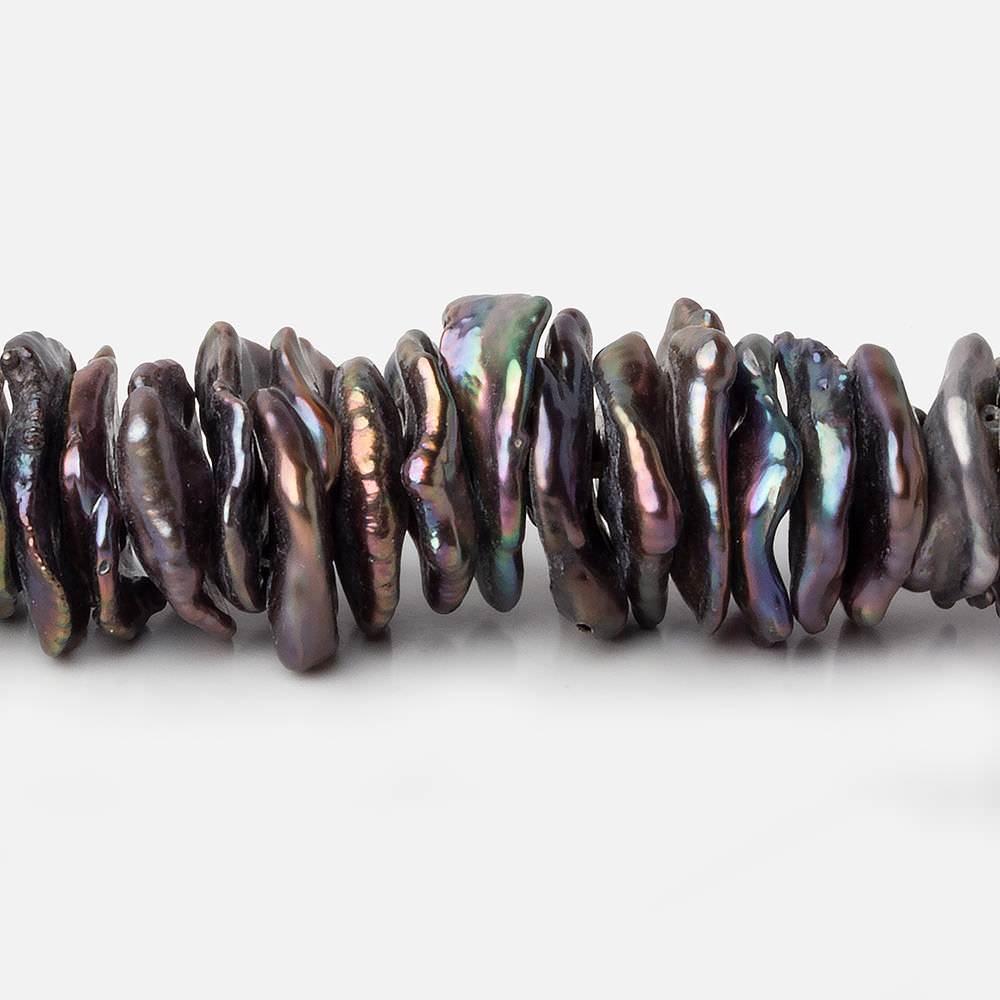 11-13.5mm diameter Peacock center drilled Keshi Freshwater Pearls 16 inch 95 pieces A