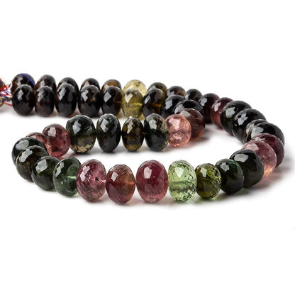 11-13.5mm Multi Color Tourmaline Faceted Rondelle Beads AAA Grade 45 pcs