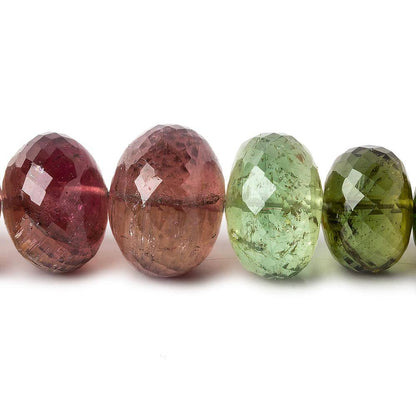11-13.5mm Multi Color Tourmaline Faceted Rondelle Beads AAA Grade 45 pcs