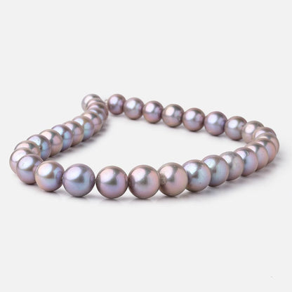 11-13.5mm Violet Silver Near Round Freshwater Pearls 16 inch 33 Beads AA