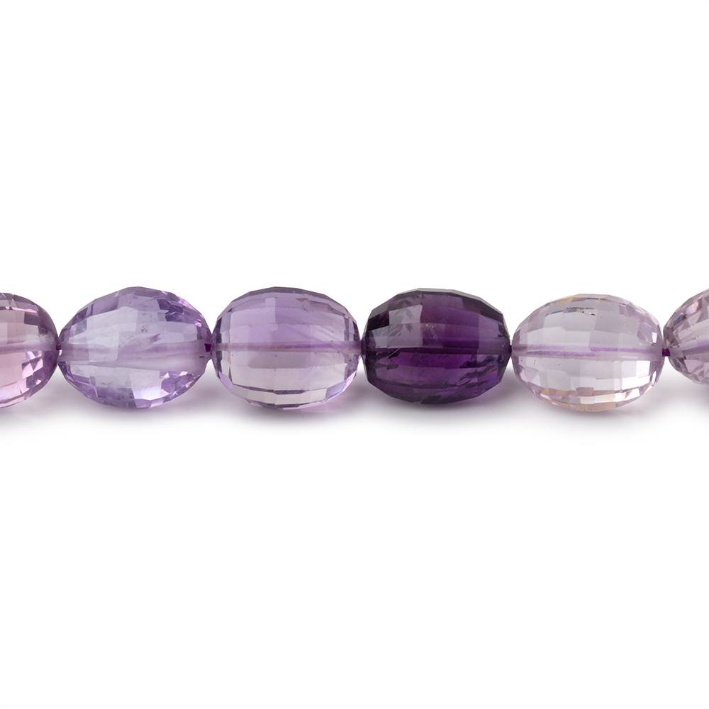 11-13mm Amethyst Straight Drill Faceted Oval Beads 15 inch 32 pieces